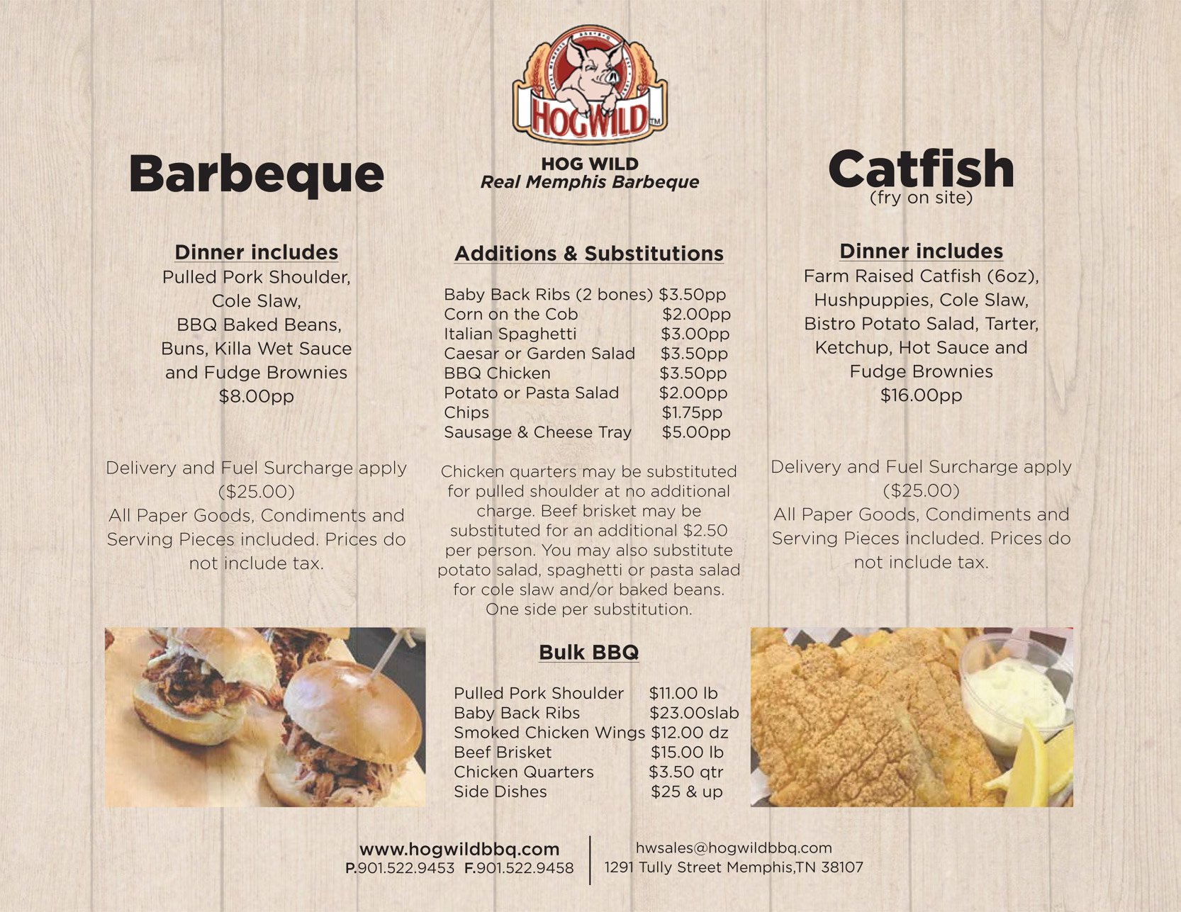 BBQcatfishMenu Hog Wild BBQ Real Memphis Barbecue